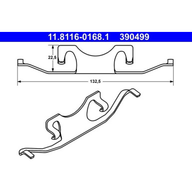 2 x ATE Feder, Bremssattel | 11.8116-0168.1