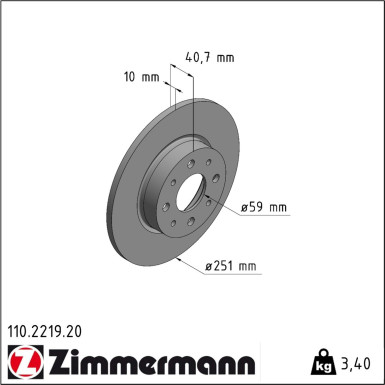 Zimmermann Bremsscheibe Coat Z 110.2219.20