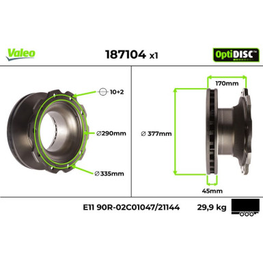 Valeo | Bremsscheibe | 187104