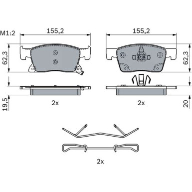 0 986 424 329 Bremsbelagsatz, Scheibenbremse