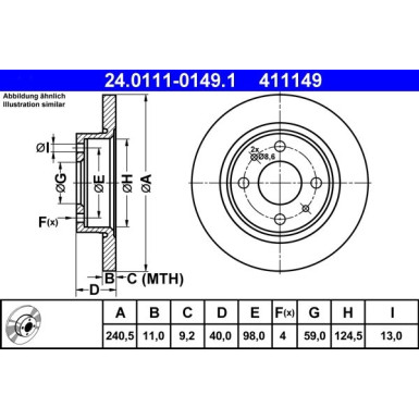 ATE | Bremsscheibe | 24.0111-0149.1
