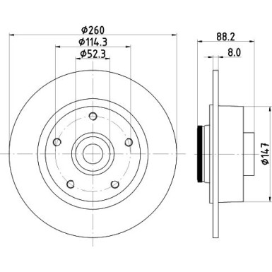 Hella | Bremsscheibe | 8DD 355 123-341