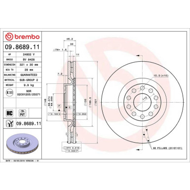 Brembo | Bremsscheibe | 09.8689.11