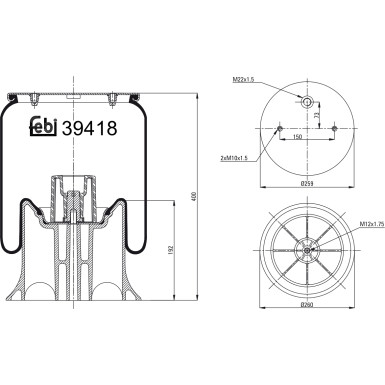 FEBI BILSTEIN 39418 Federbalg, Luftfederung