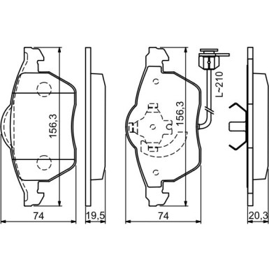 BOSCH | Bremsbelagsatz, Scheibenbremse | 0 986 494 050