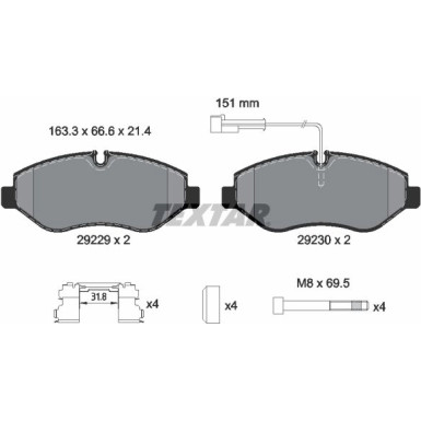 2922902 Bremsbelagsatz, Scheibenbremse Q+
