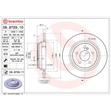 Brembo | Bremsscheibe | 08.9729.11