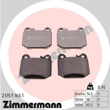 23157.160.1 Bremsbelagsatz, Scheibenbremse