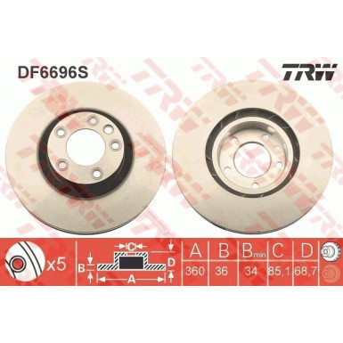 TRW | Bremsscheibe | DF6696S