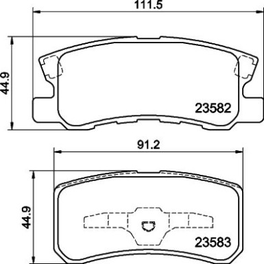 Hella | Bremsbelagsatz, Scheibenbremse | 8DB 355 009-691