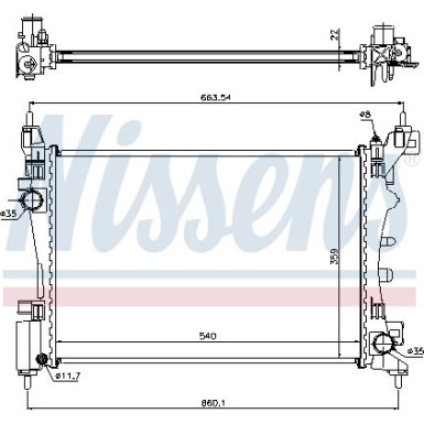 Nissens | Kühler, Motorkühlung | 636005