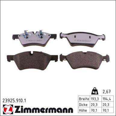 Zimmermann Bremsbelagsatz, Scheibenbremse rd:z 23925.910.1