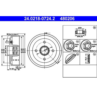 24.0218-0724.2 Bremstrommel 24.0218-0724.2 Bremstrommel