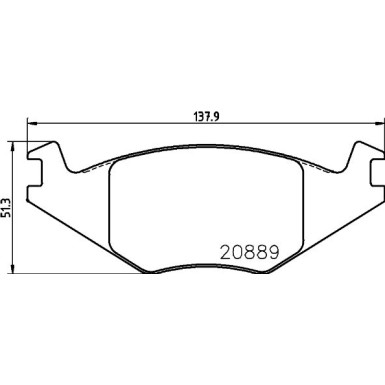 Hella | Bremsbelagsatz, Scheibenbremse | 8DB 355 017-491