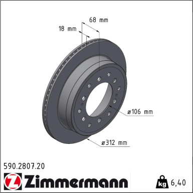 Zimmermann Bremsscheibe Coat Z 590.2807.20