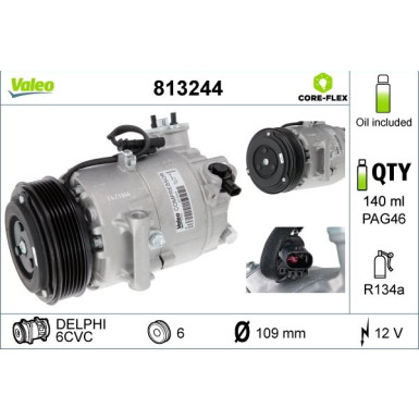 813244 Kompressor, Klimaanlage VALEO CORE-FLEX 813244 Kompressor, Klimaanlage VALEO CORE-FLEX