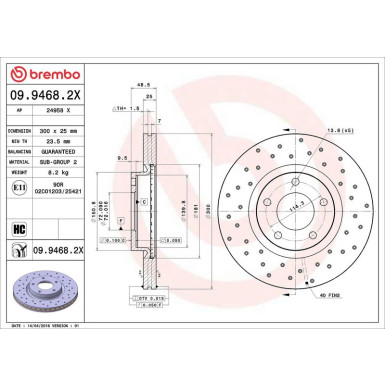 Brembo | Bremsscheibe | 09.9468.2X