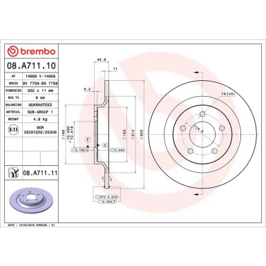 Brembo | Bremsscheibe | 08.A711.11
