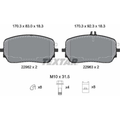 2296201 Bremsbelagsatz, Scheibenbremse