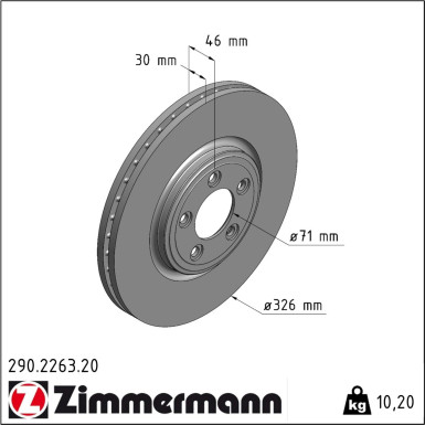 Zimmermann Bremsscheibe Coat Z 290.2263.20