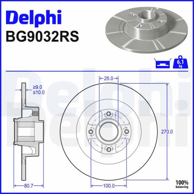 Delphi | Bremsscheibe | BG9032RS