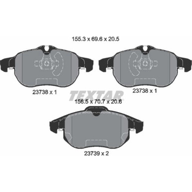 2373807 Bremsbelagsatz, Scheibenbremse Q+