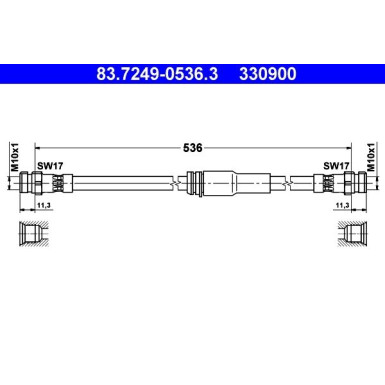 ATE | Bremsschlauch | 83.7249-0536.3
