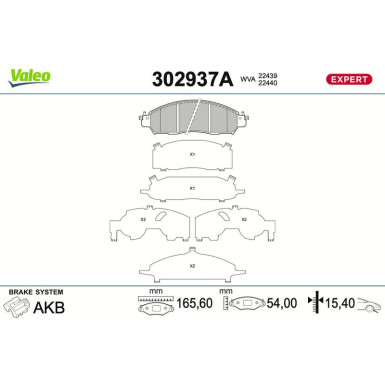 302937A Bremsbelagsatz, Scheibenbremse EXPERT