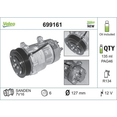 Valeo Kompressor, Klimaanlage VALEO CORE-FLEX 699161