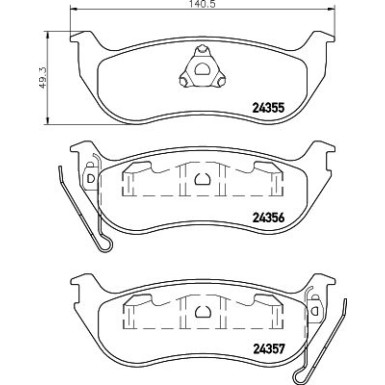 Hella | Bremsbelagsatz, Scheibenbremse | 8DB 355 020-631