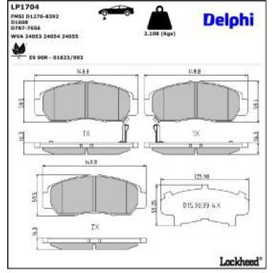 Delphi Bremsbelagsatz, Scheibenbremse LP1704