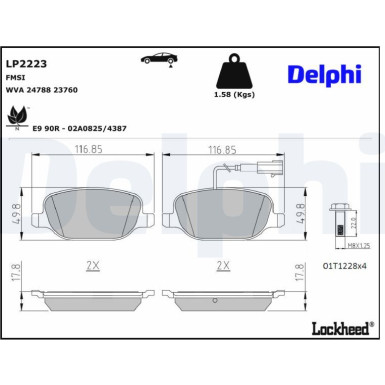 LP2223 Bremsbelagsatz, Scheibenbremse