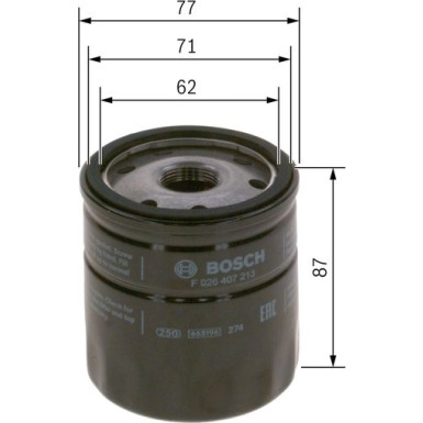 BOSCH F 026 407 213 Ölfilter BOSCH F 026 407 213 Ölfilter