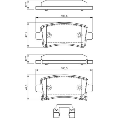 BOSCH Bremsbelagsatz, Scheibenbremse 0 986 494 586
