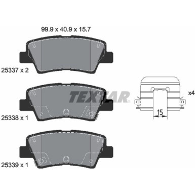 Textar Bremsbelagsatz, Scheibenbremse Q+ 2533707