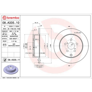 Brembo | Bremsscheibe | 08.A335.11