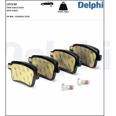 LP2126 Bremsbelagsatz, Scheibenbremse