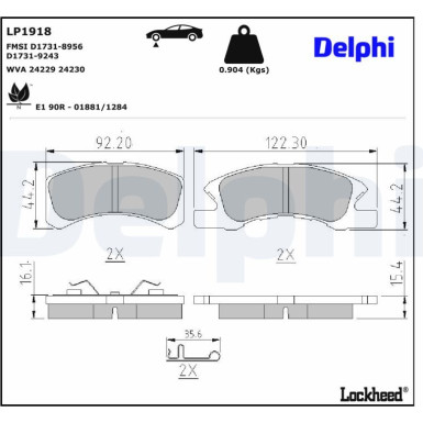 LP1918 Bremsbelagsatz, Scheibenbremse