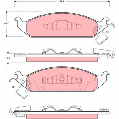 GDB4016 Bremsbelagsatz, Scheibenbremse