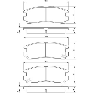 BOSCH Bremsbelagsatz, Scheibenbremse 0 986 424 467