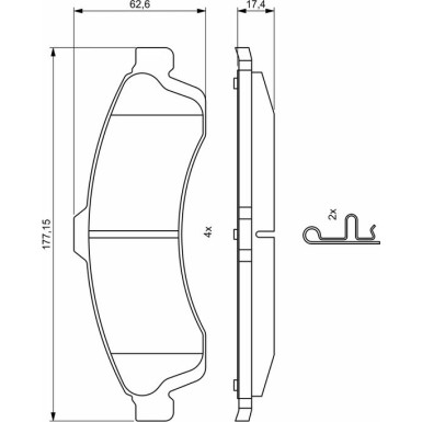 0 986 494 854 Bremsbelagsatz, Scheibenbremse
