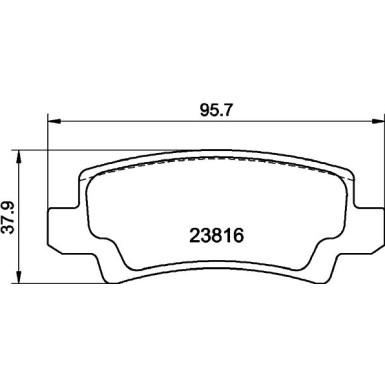 Hella | Bremsbelagsatz, Scheibenbremse | 8DB 355 010-841