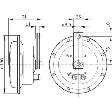 BOSCH | Horn | 0 986 AH0 203 BOSCH | Horn | 0 986 AH0 203