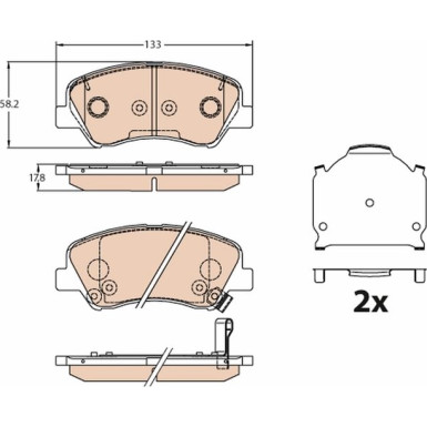 GDB3630 Bremsbelagsatz, Scheibenbremse