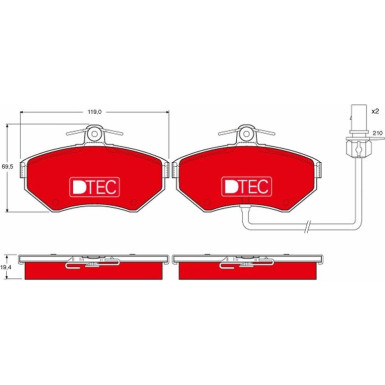TRW Bremsbelagsatz, Scheibenbremse DTEC COTEC GDB1366DTE