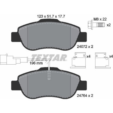 Textar Bremsbelagsatz, Scheibenbremse Q+ 2476401
