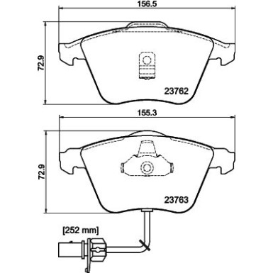 Hella | Bremsbelagsatz, Scheibenbremse | 8DB 355 009-141