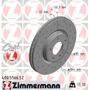 Zimmermann | Bremsscheibe | 400.5566.52