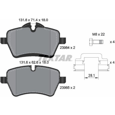 Textar Bremsbelagsatz, Scheibenbremse Q+ 2398404