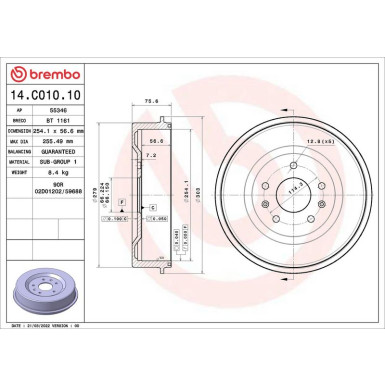 Brembo | Bremstrommel | 14.C010.10